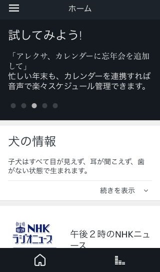 「試してみよう!」には「『アレクサ、カレンダーに忘年会を追加して』忙しい年末も、カレンダーを連携すれば音声で楽々スケール管理できます」と書かれている